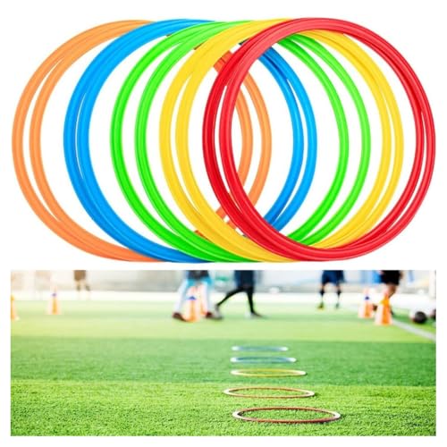 OISE ART STORE Trade Shop - Set 12 Pz Cerchi Piatti Colorati per Fitness Esercizi di Coordinazione da 50cm
