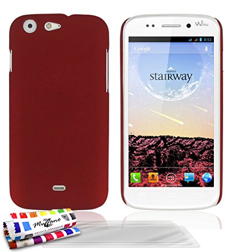 Coque Rigide Ultra-Slim WIKO STAIRWAY [Le Pearls Premium] [Rouge] de MUZZANO + 3 Films de protection écran 'UltraClear' + STYLET et CHIFFON MUZZANO® OFFERTS - La Protection Antichoc ULTIME, ELEGANTE ET DURABLE pour votre WIKO STAIRWAY