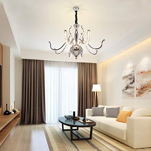 GH-YS Chandelier LED Candle Height Adjustable Shaped Crystal Aluminum Stainless Steel Ceiling Light Study Room Showroom Bedroom 100V-260V 80W,Whitelight steampunk buy now online