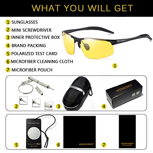 Image of Mens Sports Polarized Sunglasses Driving Metal Frame UV Protection Sunglasses For Men 8177