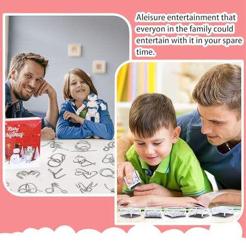 Calendrier de L'avent 2023, 24 Pièces Compte à Rebours de Noël, Casse-Tête Calendrier, Métal Puzzle, Cadeau Noel, Calendrier de L'avent Casse Tete, Surprise Calendrier du Compte à Rebours de Noël – Image 5