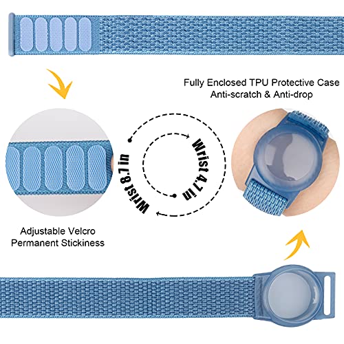 Image of Bracelet for AirTag Kids,Protective Cover for Air Tag with Nylon Wristband | Adjustable for Air Tag Bracelet,Anti Lost GPS Trackers Case Elastic Watch Band for Toddlers Girls Boys Elders