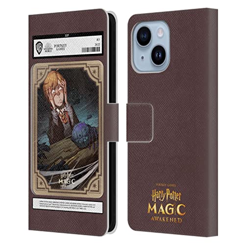 Étui portefeuille iPhone 14 Plus Harry Potter Magic Awakened carte de Ron Weasley en cuir