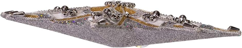 Kurt S. Adler Kurt Adler 16-Inch 8-Point White, Gold and Silver Star Treetop Tree Topper, Multi