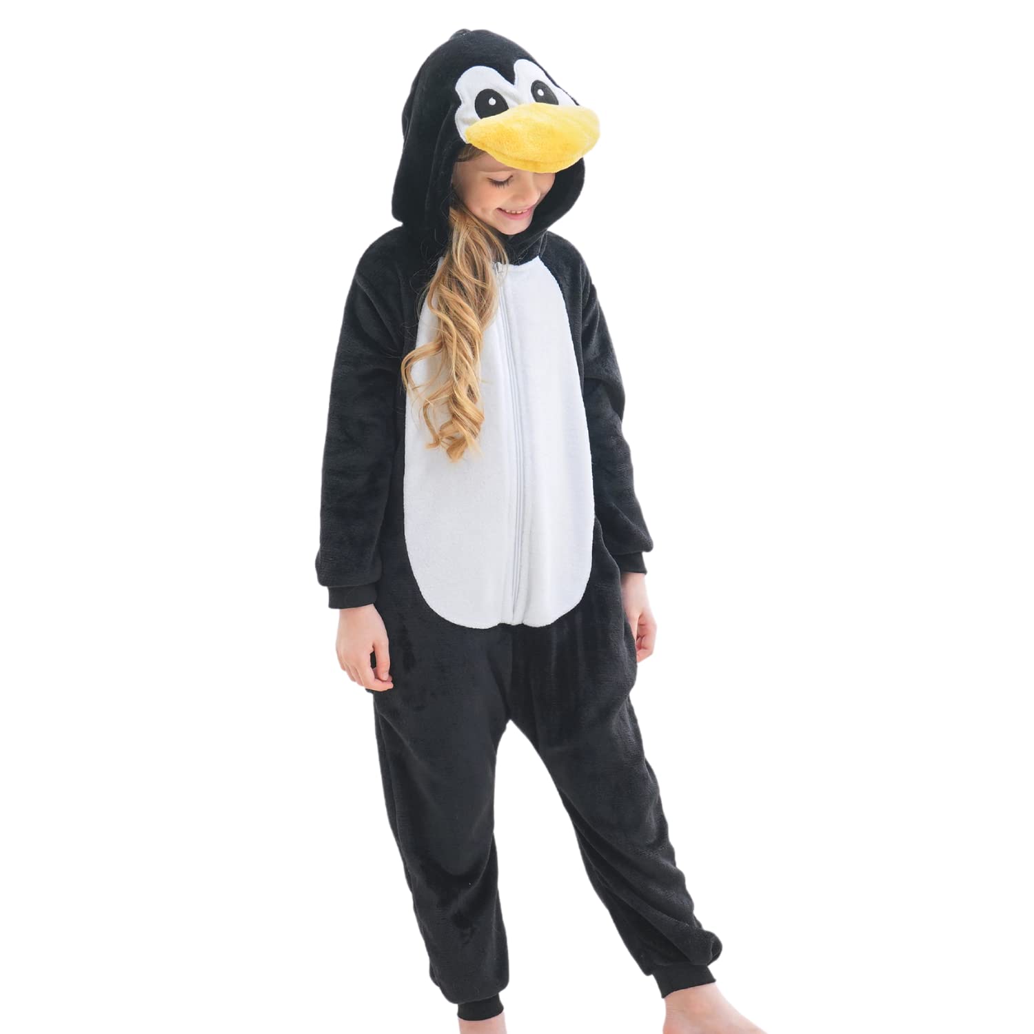 Girls Soft Hooded Onesie Pyjamas Animal Sleepsuit for Kids