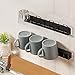 Tassen Becher günstig Kaufen-HQahnekme 2 Stück wandmontierter Tassenhalter, ungebohrter Kaffeetassenhalter, Becherhaken mit 4-Tassen-Haltern, Becher Aufhängen Rack für Küche, Wohnzimmer und Büro (BLK)