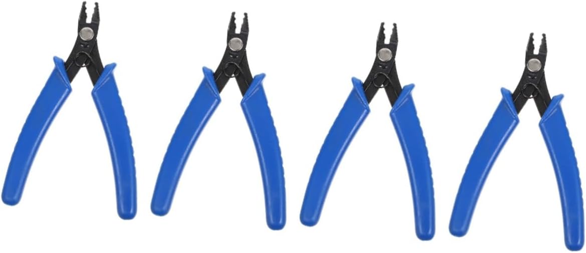 Operitacx 4pcs Crimping Pliers Jewelry Making Bead Crimper Tool Carbon Steel Semi-internal Spring Action