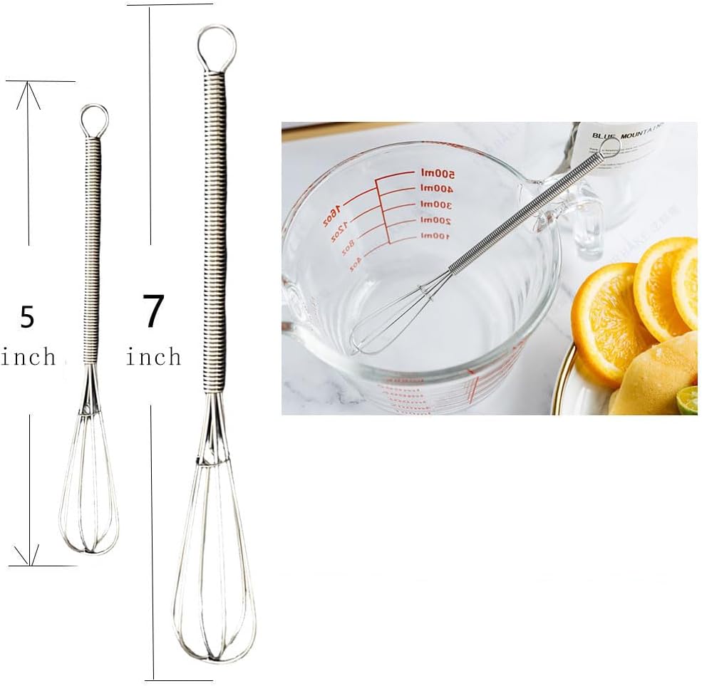 Generic 2 mini batedores, aço inoxidável de 12,7 cm e 18 cm, prata, pequeno, resistente e durável