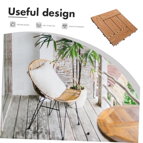 Suelos de madera de plástico baldosas entrelazadas para terrazas exteriores 7