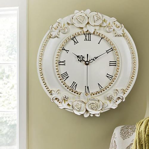 Horloge murale silencieuse en résine blanche au design moderne - 7