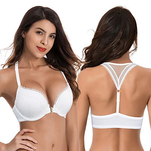 Curve Muse Soutien-gorge push-up à armatures avec fermeture avant, Rouge, blanc (lot de 2), 110D – vue 5