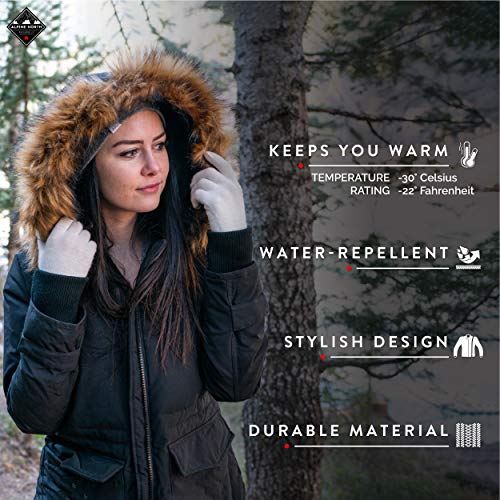 Alpine North Women's Vegan Down Drawstring Winter Parka, Black, Small - Thumbnail 7