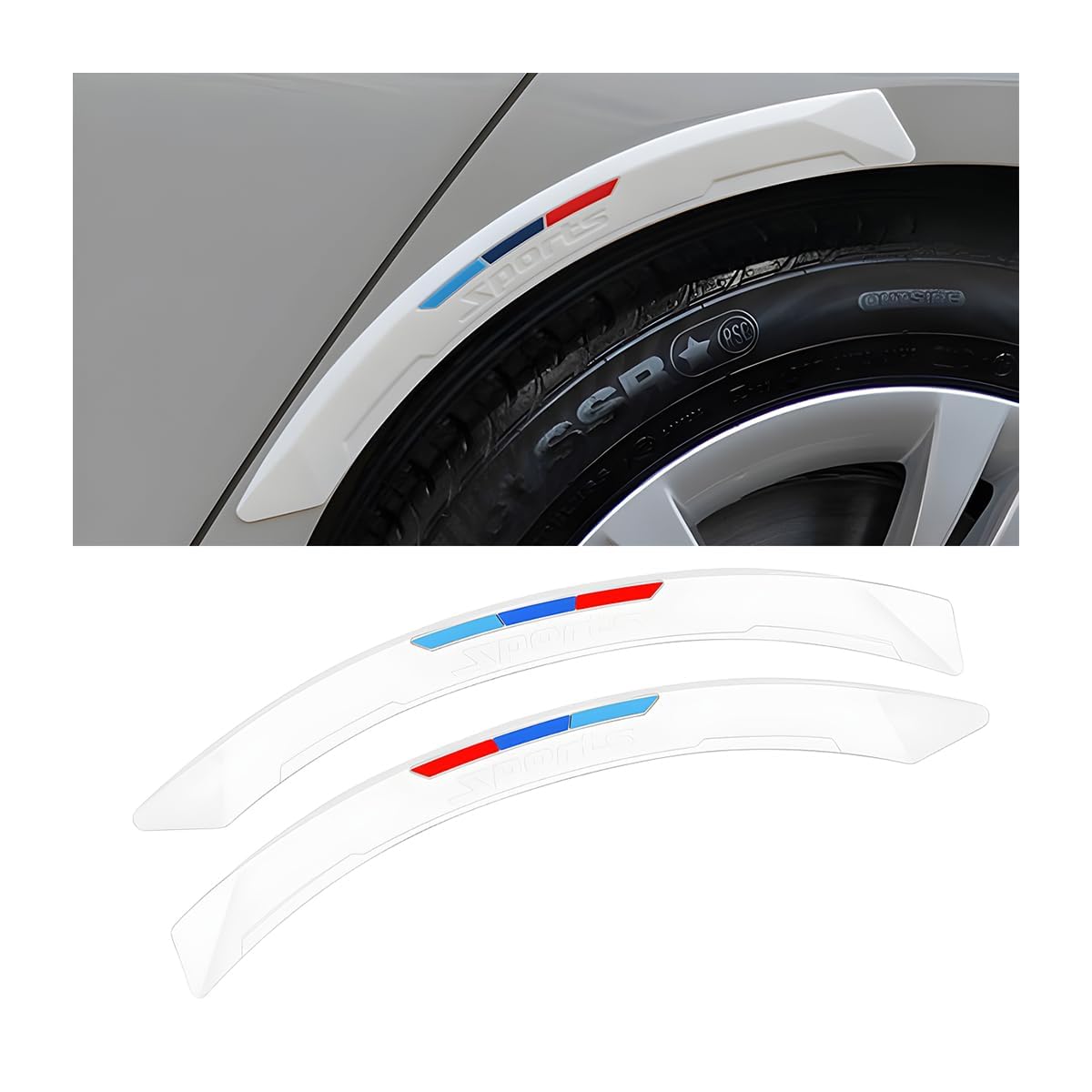 Woniyal 2 Pcs Wheel Arch Trim Strips for Ford Transit Van MK7, Fender Flare Protector Lip Body Scuff Plate Guard Decorative Edge Durable PVC,White