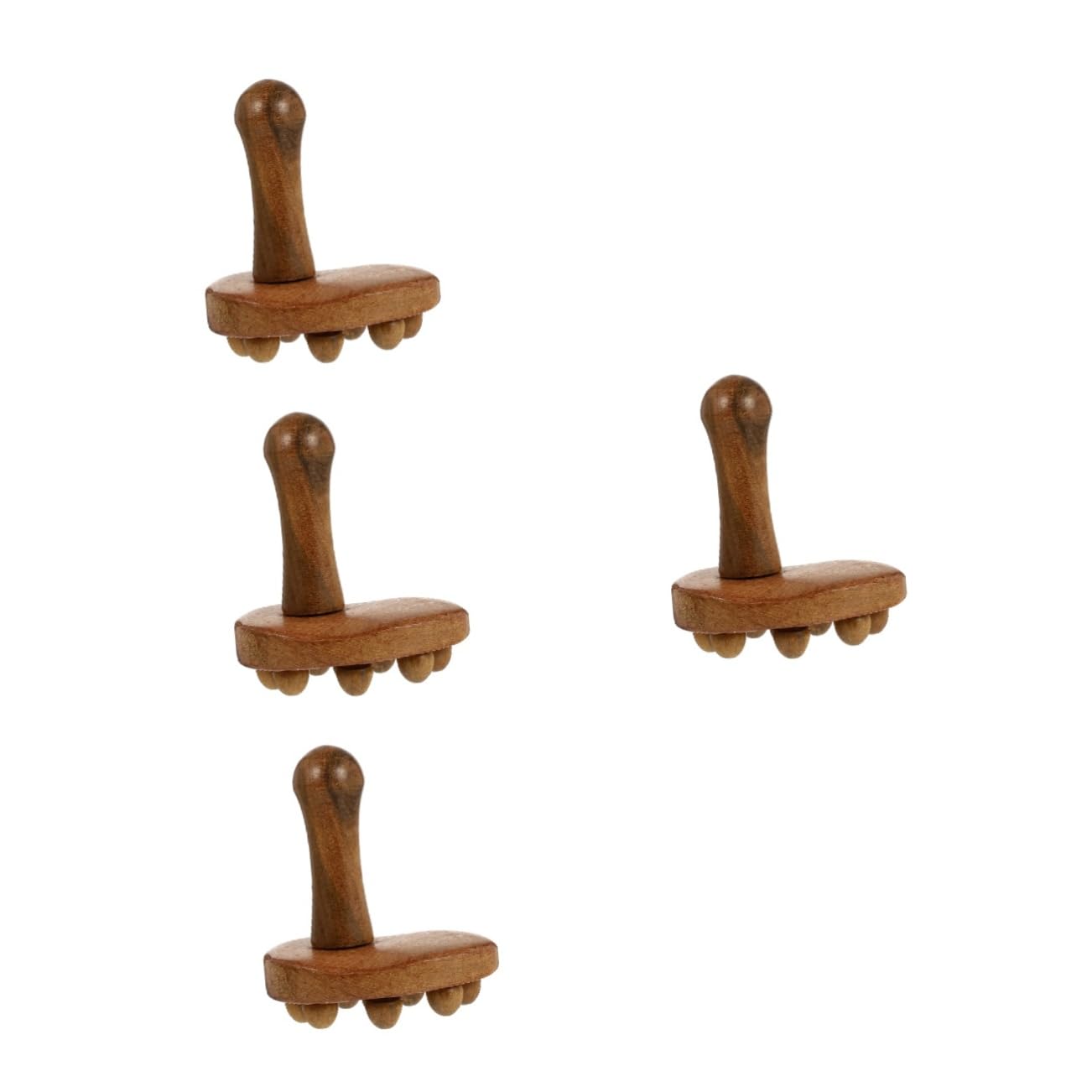 BESTYASH 4piezas Masajeador De Madera Multiusos Para Relajación Herramienta De Masaje De Aromaterapia Para Espalda Cuello y Piernas Diseño De Cuerpo De Madera Natural