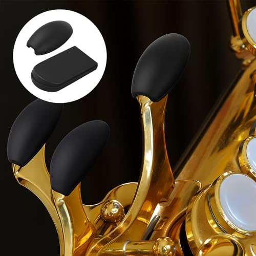 Image of 5PCS Saxophone Rubber Thumb Rest and Palm Key Risers, Black Silicone Finger Protector for Alto Tenor Soprano Sax Accessories