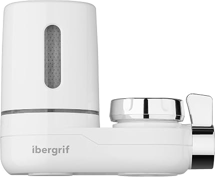 Ibergrif Water Faucet Filtration System, Tap Water Filter, Kitchen Purifier, Fits Standard Faucets 1 Filter Included-M91007