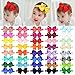 40pcs Baby Girls Grosgrain Ribbon Hair Bows Headbands 4.5" Elastic Hair Band Hair Accessories for Infants Newborn