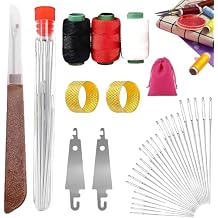 Big Eye Steel Sewing Needles Kit, 37PCS Big Eye Steel Sewing Needles Kit, Steel for Hand Sewing, Portable Hand Sewing Kit for Beginners & Professionals, DIY Craft Repair Supplies 34pcs