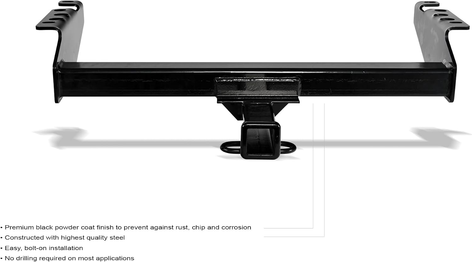 Armordillo Class 4 Trailer Hitch 2-Inch Receiver with Loaded Ball Mount|Compatible with 1973-1997 Ford / 1968-1993 Dodge / 1994-2002 Ram Pickup Truck|8736227|Tow Hitch|Gloss Black