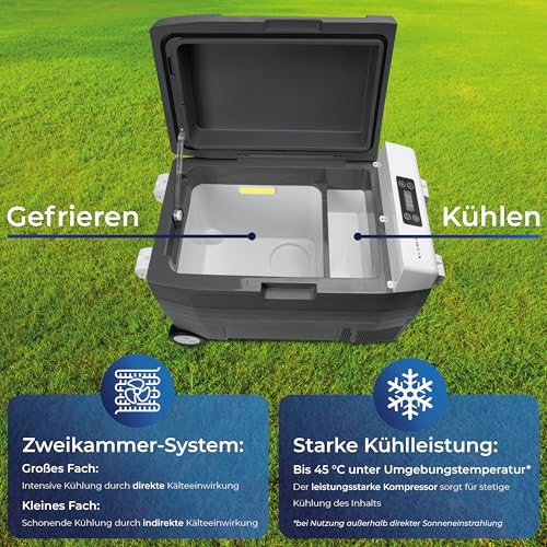 Elektrische Kühltasche KLAMER Kühlbox XXL 45 L mit Kompressor