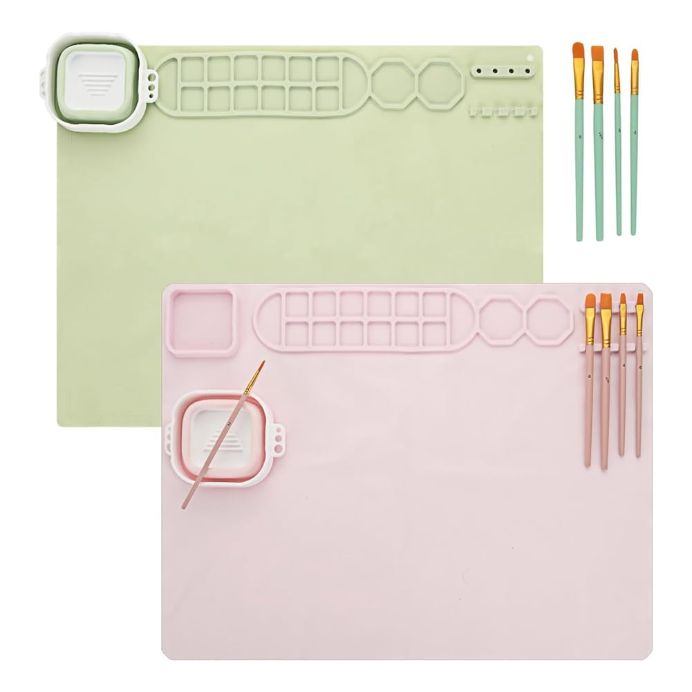 Tapis de peinture anti-tache en gel de silice avec gobelet pour protéger vos tables de l'eau