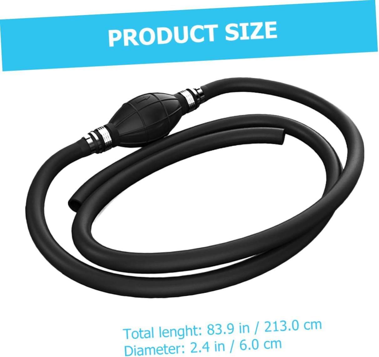 Garneck Portable Car Fuel Transfer Pump with Durable Rubber Siphon Hose Manual Hand Pump for Oil Gas Water Liquid Extraction for Automotive and Outdoor Use