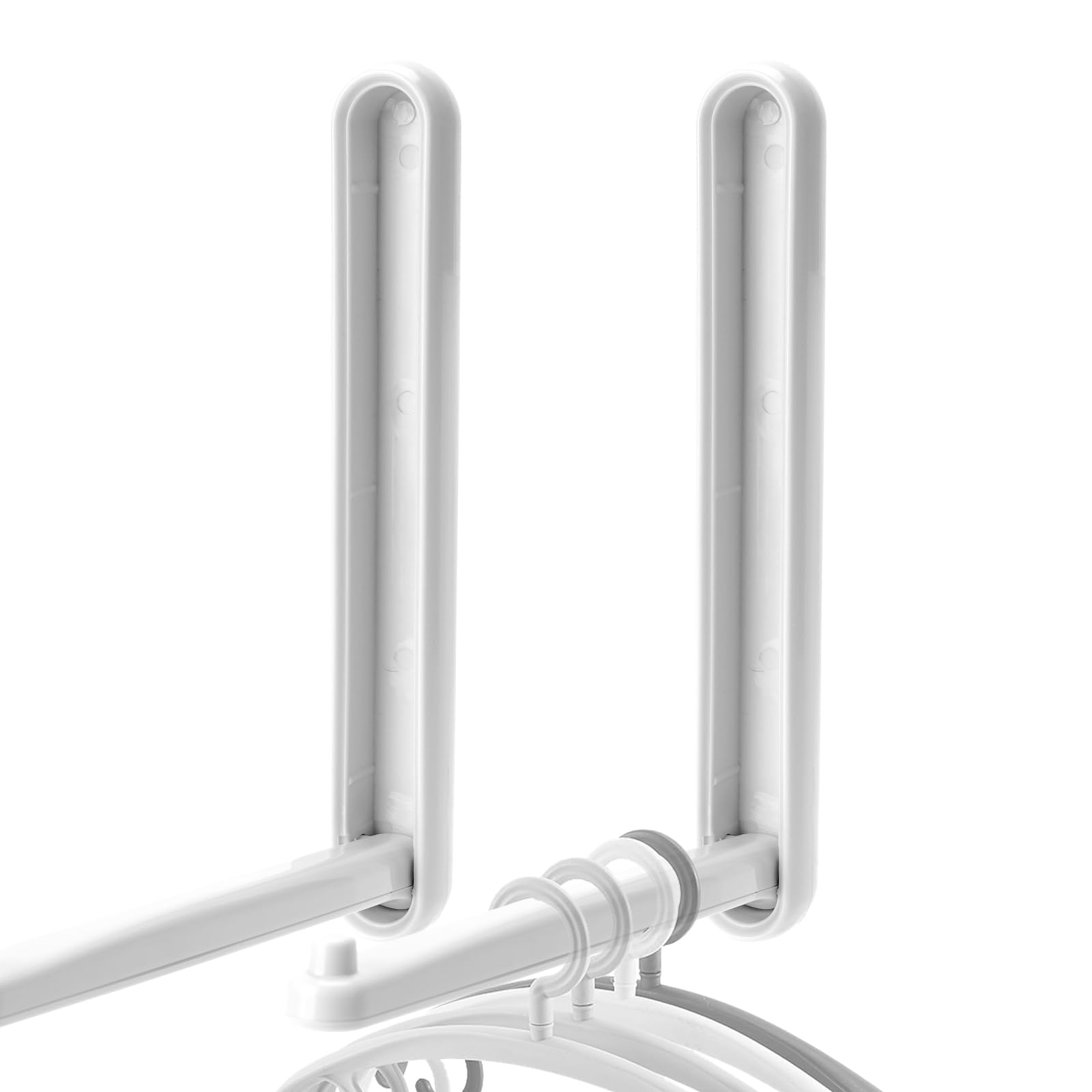 Adorila ['White'] 2 Pack Wall Mount Organizer, Foldable Clothes Hanger Holder For Closet Laundry Room (White)
