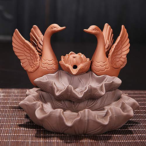 CHICKEN Cascada De Incienso Soporte de Incienso de reflujo, Quemador de Incienso de reflujo de Arena púrpura Creativo, artesanías de cerámica, decoración del hogar Quemador De Incienso De Reflujo
