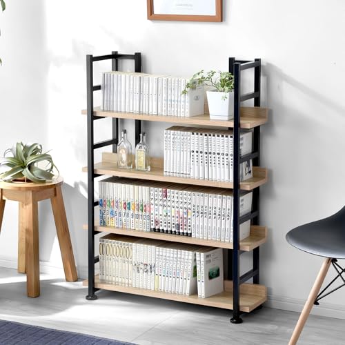 ワイエムワールド オープンラック 本棚 木製 4段 幅75 奥行25cm オーク 00-242