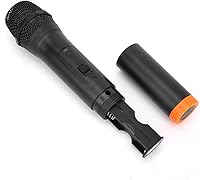 Vista 7 de Micrófono VHF, plástico ABS negro, sistema de micrófono de mano universal profesional, micrófono de recepción USB para cantar karaoke, discurso