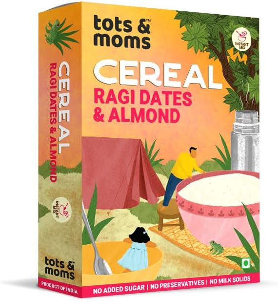 - Calcium Rich Instant Ragi Dates & Almonds Cereal For Kids 200G|No Sugar No Milk - Preservative Free - Travel Friendly Sweetened With Dates Flavoured With Elaichi