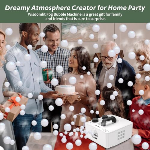 Fog Bubble Machine, No Spill Smoke Bubble Maker, 250W Bubble Fog Machine, 8000+ Fog Bubbles Per Minute, Smoke Bubbles Effect for Indoor Outdoor Halloween Holiday Wedding Birthday Party