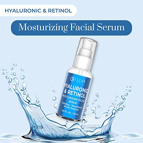 Clear Beauty (Formerly Clair) Hyaluronic Acid & Retinol Face Serum - Lightens Dark Spots, Anti-Wrinkle, Moisturizing & Hydrating Facial Serum - Cruelty Free Korean Skincare For All Skin Types #TOP6