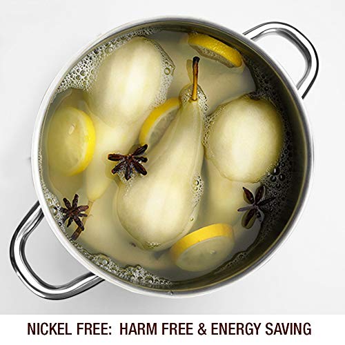 Homichef Stock Pot 4 Quart Nickel Free Stainless Steel - 4 Quart Pot With Lid And Handle - 4Qt Saucepan With Lid - Soup Pot Small Cooking Pot 4 Quart - 4 Qt Pot With Glass Lid - Induction Pot With Lid #TOP2