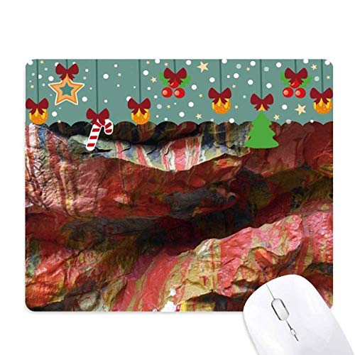 Tapis de souris de Noël en caoutchouc texture pierre multicolore élégant et durable