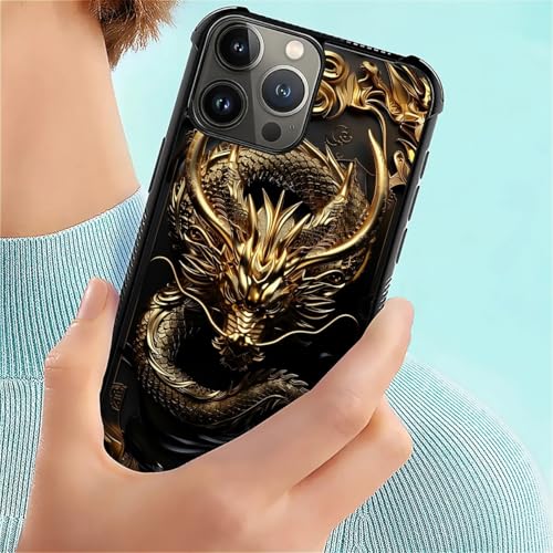 CARLOCA Compatible with iPhone 16 Pro Max Case,Golden Dragon for Men Woman,Anti-Scratch Soft TPU Shockproof Unique Protective Cover Pattern Design - image 7