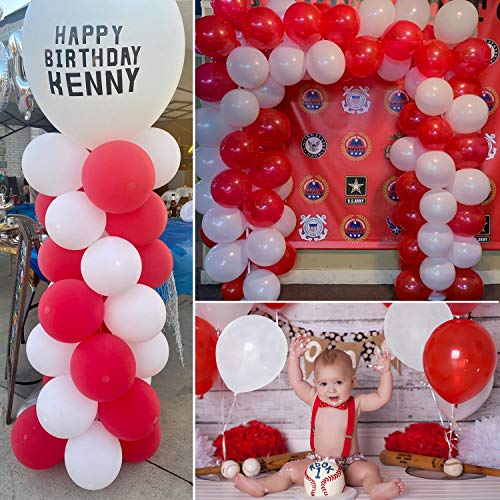 Image of Party Propz Red and White Balloons Set of 50 - 10 Inch Valentine Balloons for Decoration, Anniversary Decoration & Celebration Decor |Red and White Decoration (Latex)
