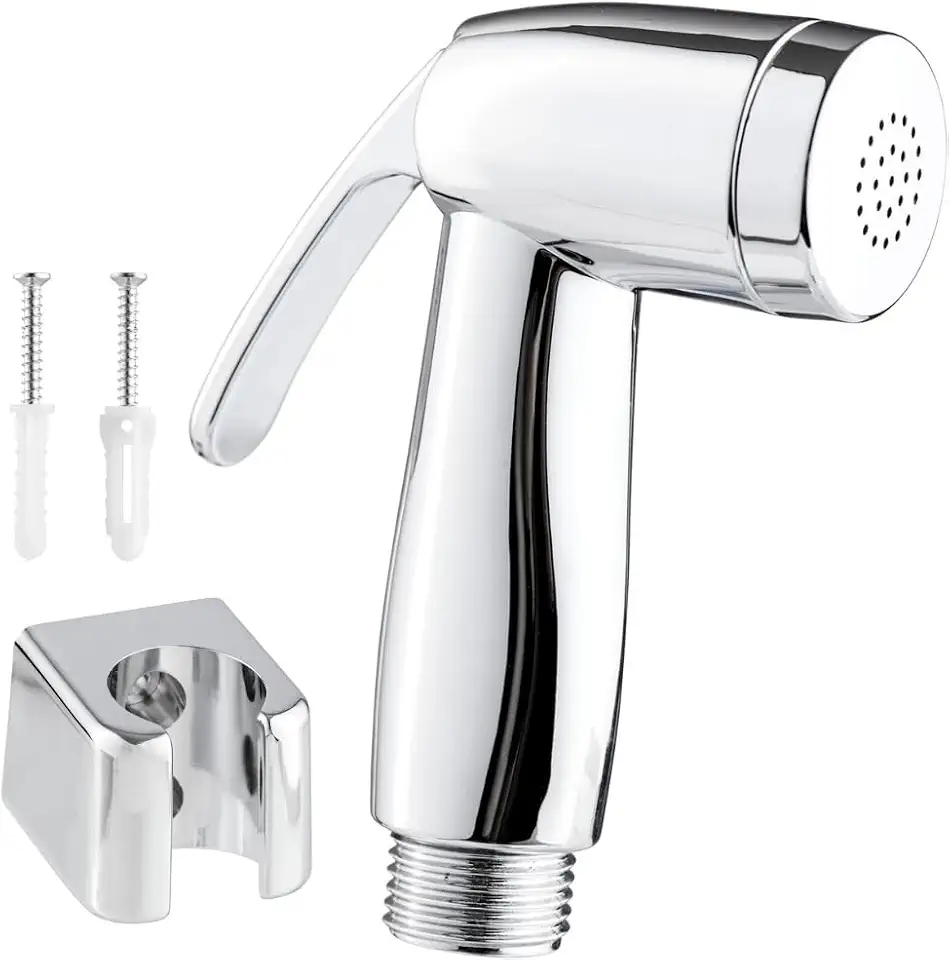 Gatilho para Ducha Higiênica Íntima, ABS Cromado, com Suporte de Parede, Alta Durabilidade para Banheiro
