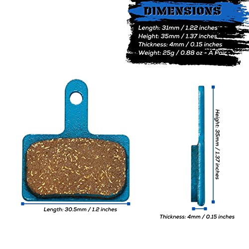 Image of 2 Pairs Brake Pads for TRP Tektro Shimano Deore Br-M575 M525 M515 T615 T675 M505 M495 M486 M485 M475 M465 M447 M446 M445 M416 M415 M395 M375 M315 M355 C601 C501(Resin,Semi-Metallic,Sintered Metal)