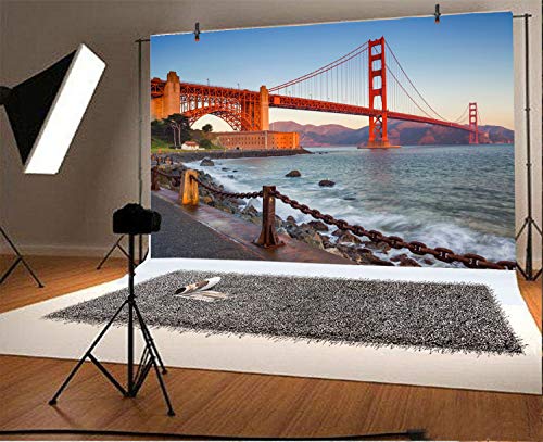 Fondo fotográfico AOFOTO 7x5ft Golden Gate Bridge miniatura 2