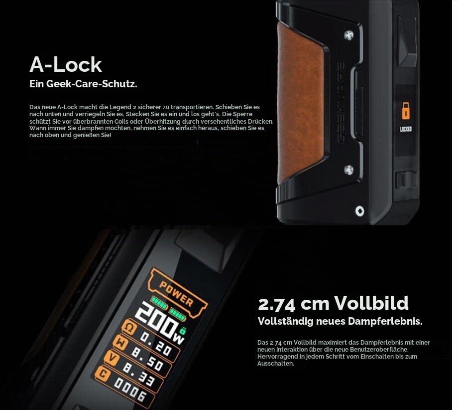 how to lock geekvape aegis legend 2 Kit, Geekvape L200 Kit, 200 W with Z Sub Ohm 2021 Tank, 5.5 ml, No Nicotine, No Liquid Electronics & Photo Flavor:Coconut Milk Ice strazz Geek Bar Pulse X