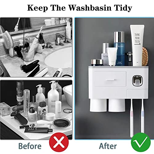 image for Hushnow Toothbrush Holder Wall Mounted,Toothbrush Storage Box with Dus