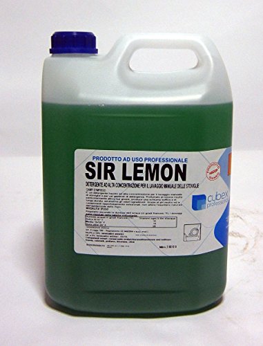 cubex professional Detergente detersivo ad Alta concentrazione per Lavaggio delle stoviglie Sir Lemon 5 kg