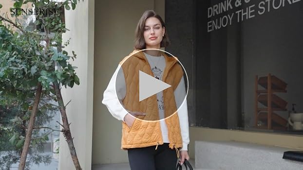 美品 SEESEE シーシー REVERSIBLE PUFF VEST ベスト SENSERISE Womens Oversized Quilted Vest Lightweight Vests