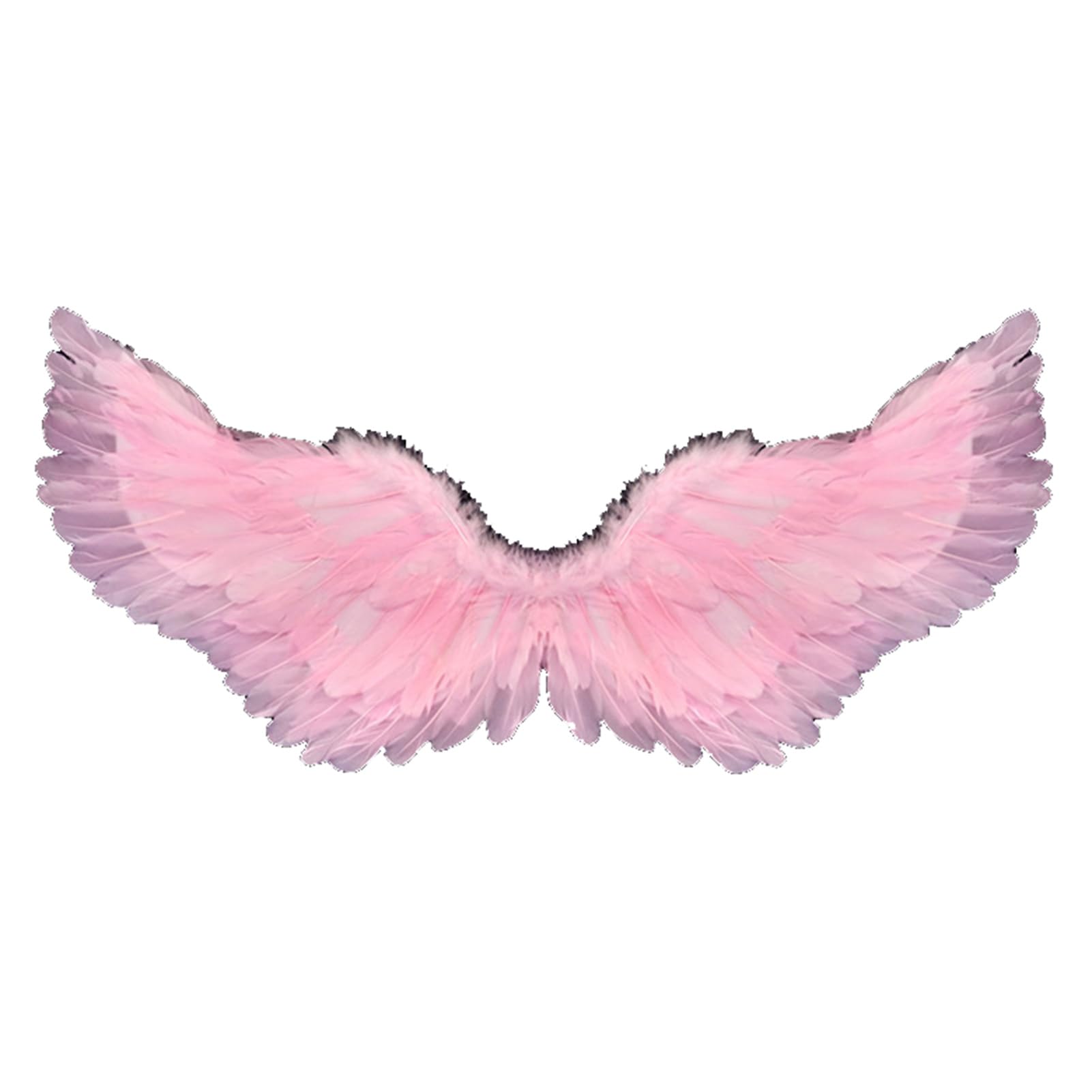 curfair Angel Feather Wings Costume Prop with Elastic Straps, Bright Color Lightweight Role Play Wings for Halloween Stage Performance Photography Cosplay (Pink)
