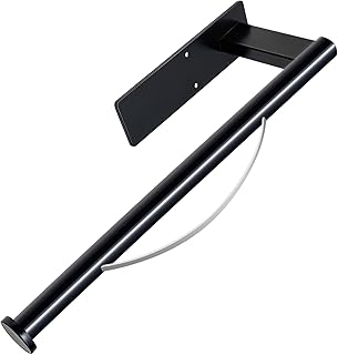 Kitchen Roll Holder Under Cabinet, Single Hand Operable Tearing Off Paper with Damping Effect, Both Available in Adhesive and Screws, Stainless Steel (Black)