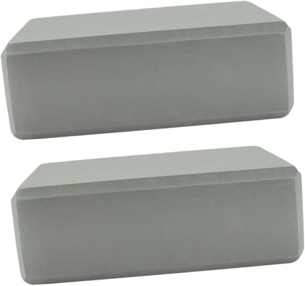 VICASKY 2pcs Yoga Block Anti-skid High Density Eva Rectangular Yoga Accessories for Stability and Support for Beginners and Restorative Poses Grey
