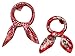 Allegra K 2Pcs 50cm Women Satin Printed Square Kerchief Hair Wrap Neck Scarf 50 * 50cm/19.69 * 19.69