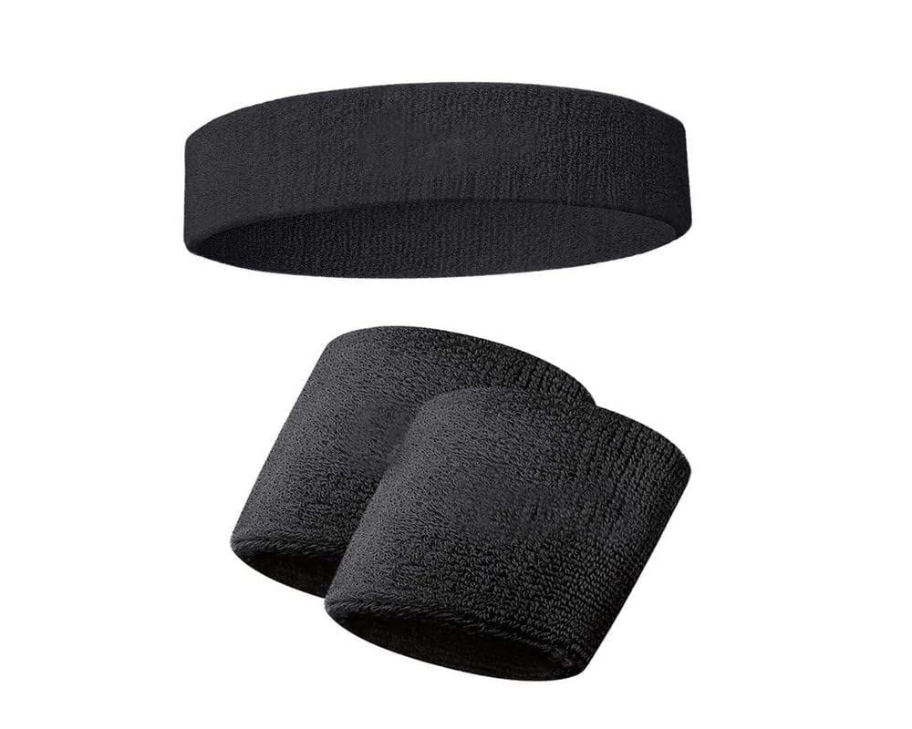 SUPRO Men & Women Head & Wrist Band, Sports Headbands for Men, Workout Accessories, Sweat Band, Sweat Wicking Head & Sweatbands for Running Gym,Unisex Hair Band (Black Pack of 1) (B0C2V32T1Y) Amazon Price History, Amazon Price Tracker