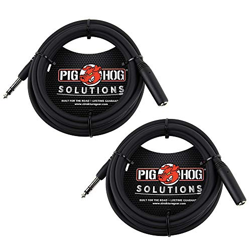 Pig Hog PHX14-10 1/4" TRSF to 1/4" TRSM Headphone Extension Cable, 10 Feet (2-Pack) by Pig Hog - Used condition - US$18.88